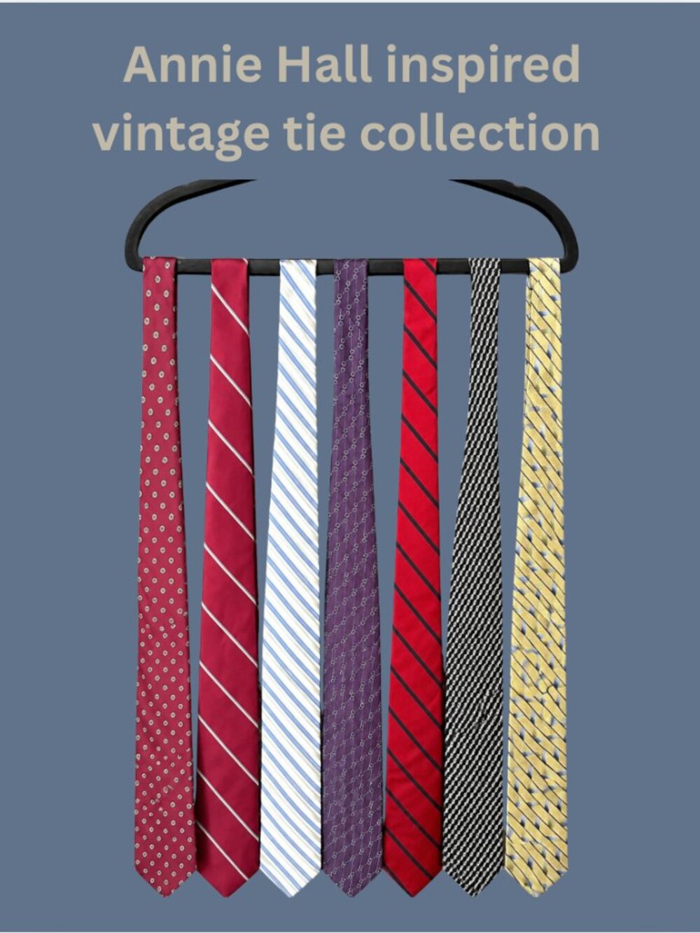 Annie Hall Inspired Vintage Silk Tie Lot Menswear Chic